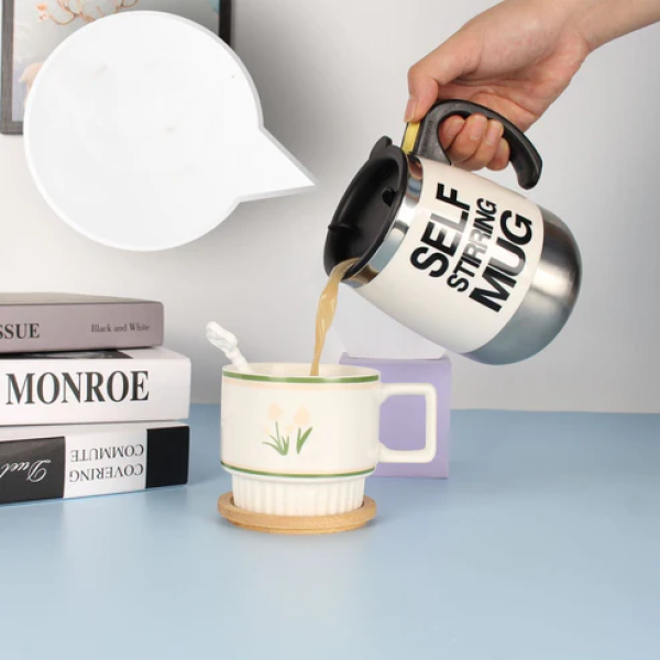 Electric Self Stirring Coffee Mug Cup Stainless Steel Automatic Self Mixing & Spinning Home Office Travel Mixer Milk Whisk Cup - Image 10